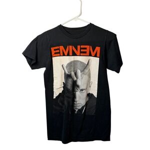 Eminem Graphic Shirt Black Mens Small Slim Shady Portrait Rap Hip Hop Tee Retro